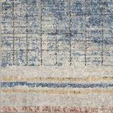 2' X 4' Blue Abstract Power Loom Distressed Non Skid Area Rug - Homeroots - Flyclothing LLC
