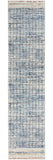 2' X 8' Blue Abstract Power Loom Distressed Non Skid Runner Rug - Homeroots - Flyclothing LLC