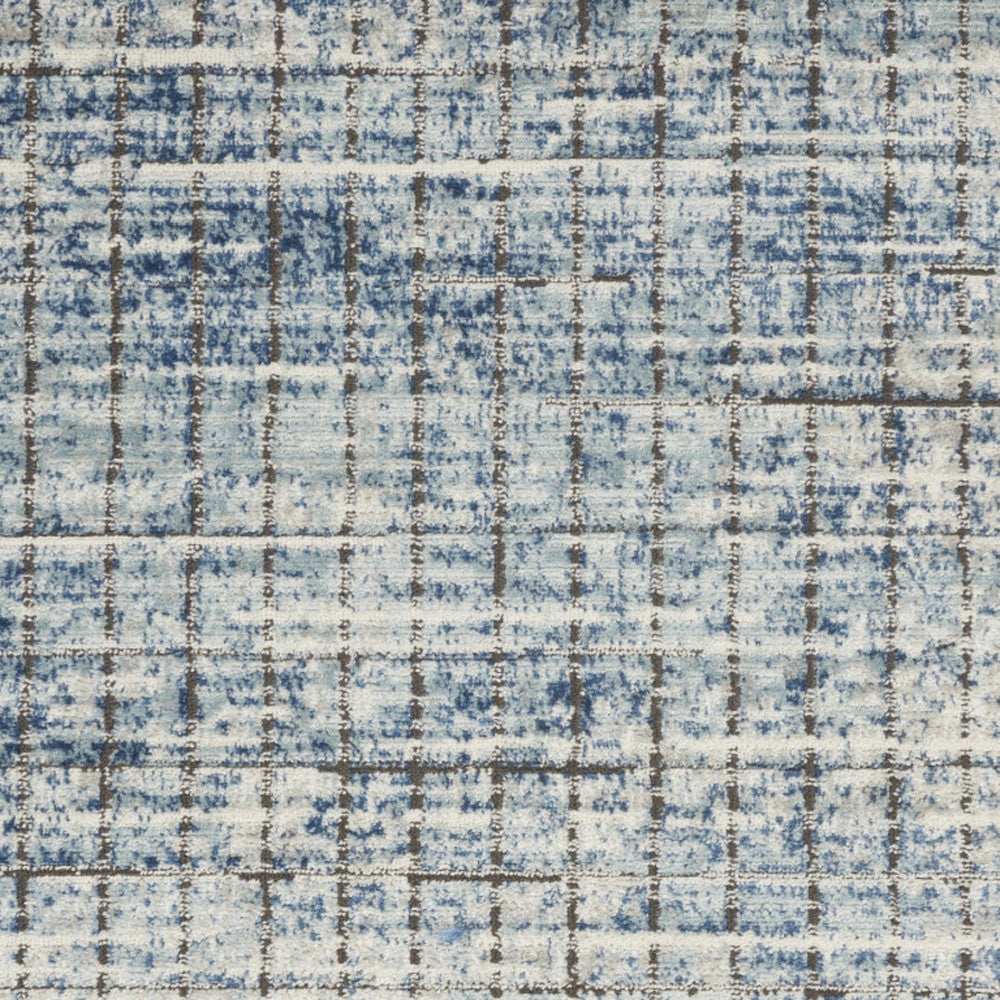 3' X 5' Blue Abstract Power Loom Distressed Non Skid Area Rug - Homeroots - Flyclothing LLC