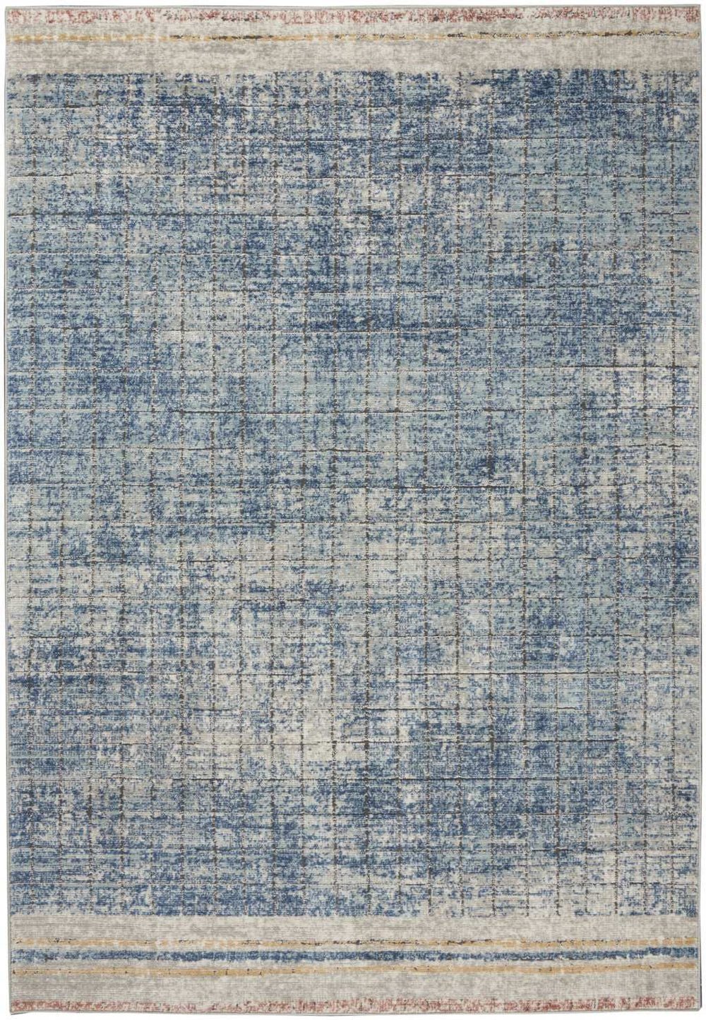 4' X 6' Blue Abstract Power Loom Distressed Non Skid Area Rug - Homeroots - Flyclothing LLC