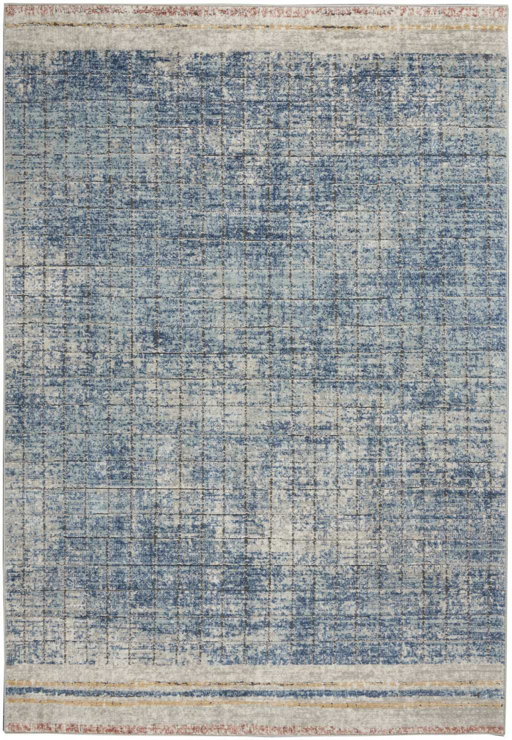 4' X 6' Blue Abstract Power Loom Distressed Non Skid Area Rug - Homeroots - Flyclothing LLC