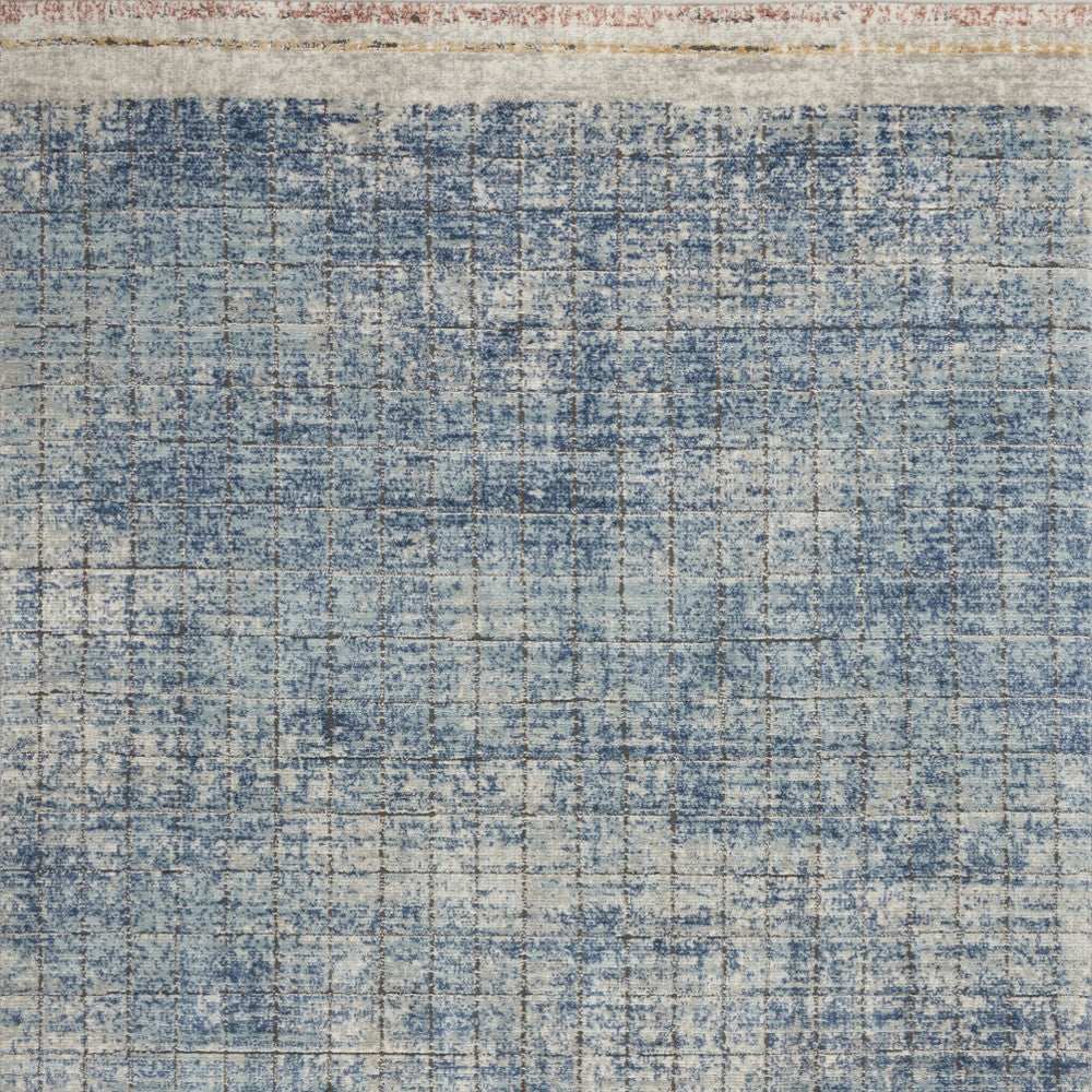 4' X 6' Blue Abstract Power Loom Distressed Non Skid Area Rug - Homeroots - Flyclothing LLC