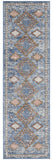 2' X 8' Blue Southwestern Power Loom Non Skid Runner Rug - Homeroots - Flyclothing LLC