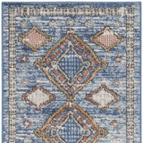 2' X 8' Blue Southwestern Power Loom Non Skid Runner Rug - Homeroots - Flyclothing LLC