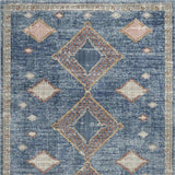 4' X 6' Blue Southwestern Power Loom Non Skid Area Rug - Homeroots - Flyclothing LLC