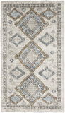 2' X 4' Ivory Grey And Blue Southwestern Power Loom Non Skid Area Rug - Homeroots - Flyclothing LLC