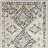 2' X 4' Ivory Grey And Blue Southwestern Power Loom Non Skid Area Rug - Homeroots - Flyclothing LLC