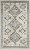 3' X 5' Ivory Grey And Blue Southwestern Power Loom Non Skid Area Rug - Homeroots - Flyclothing LLC