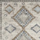 3' X 5' Ivory Grey And Blue Southwestern Power Loom Non Skid Area Rug - Homeroots - Flyclothing LLC