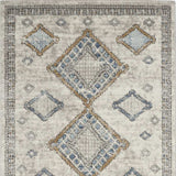 3' X 5' Ivory Grey And Blue Southwestern Power Loom Non Skid Area Rug - Homeroots - Flyclothing LLC