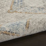 4' X 6' Ivory Grey And Blue Southwestern Power Loom Non Skid Area Rug - Homeroots - Flyclothing LLC