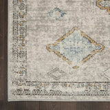 4' X 6' Ivory Grey And Blue Southwestern Power Loom Non Skid Area Rug - Homeroots - Flyclothing LLC