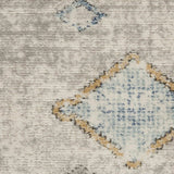 5' X 7' Ivory Grey And Blue Southwestern Power Loom Non Skid Area Rug - Homeroots - Flyclothing LLC