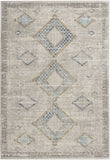 5' X 7' Ivory Grey And Blue Southwestern Power Loom Non Skid Area Rug - Homeroots - Flyclothing LLC