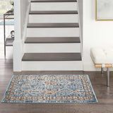 2' X 4' Blue Southwestern Power Loom Non Skid Area Rug - Homeroots - Flyclothing LLC