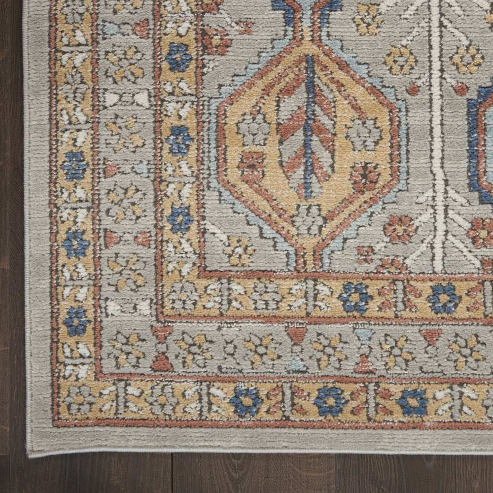 4' X 6' Grey Southwestern Power Loom Non Skid Area Rug - Homeroots - Flyclothing LLC