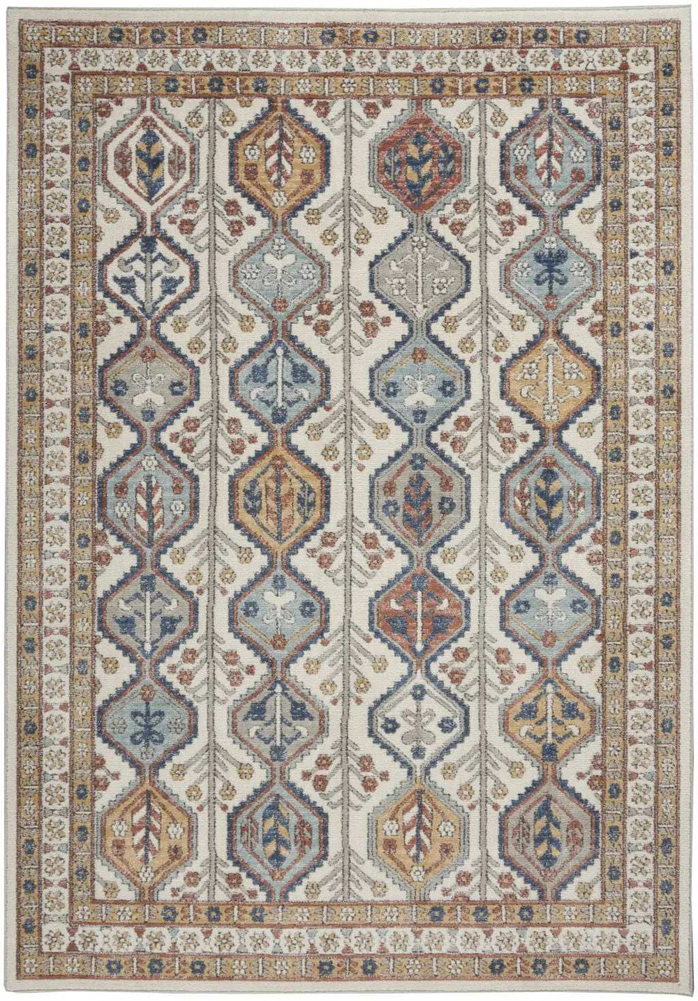 4' X 6' Ivory Southwestern Power Loom Non Skid Area Rug - Homeroots - Flyclothing LLC