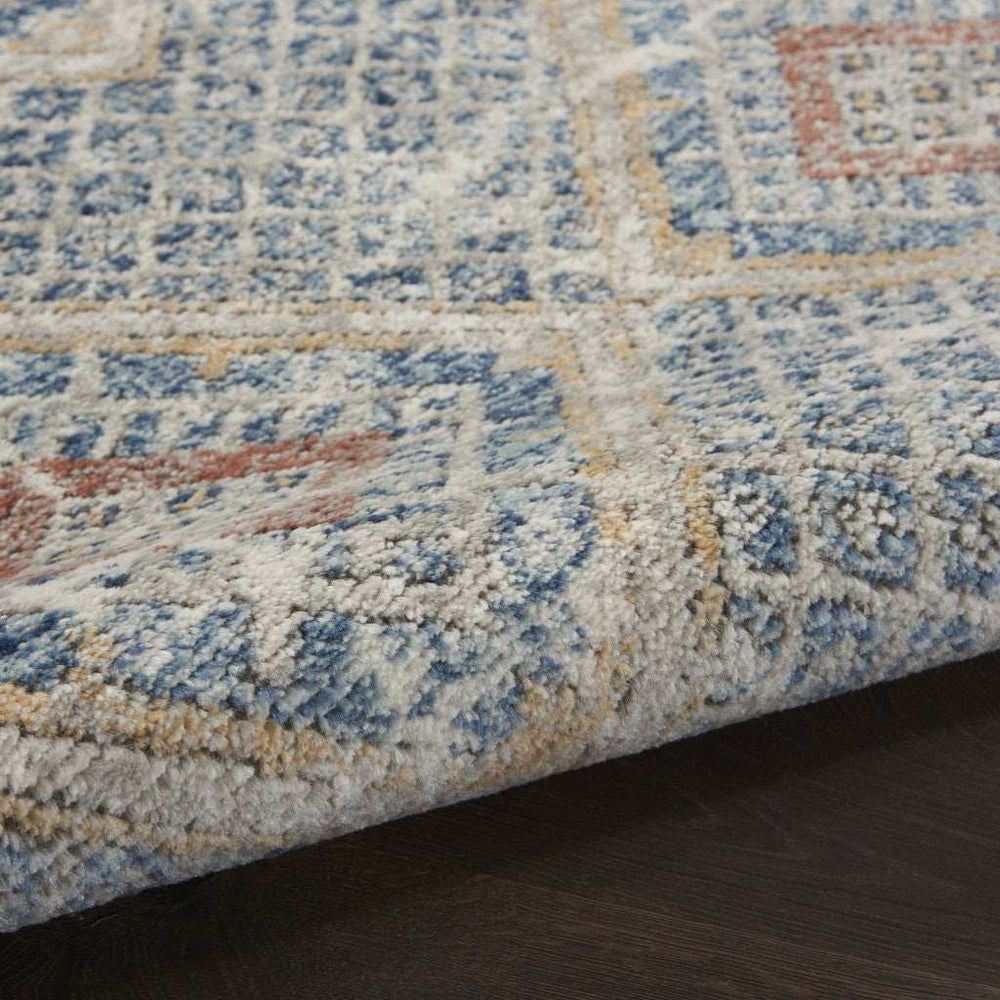 2' X 4' Blue And Ivory Southwestern Power Loom Non Skid Area Rug - Homeroots - Flyclothing LLC