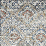 2' X 4' Blue And Ivory Southwestern Power Loom Non Skid Area Rug - Homeroots - Flyclothing LLC