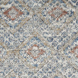 8' Blue And Ivory Southwestern Power Loom Non Skid Runner Rug - Homeroots - Flyclothing LLC