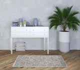 3' X 5' Blue And Ivory Southwestern Power Loom Non Skid Area Rug - Homeroots - Flyclothing LLC