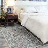 3' X 5' Blue And Ivory Southwestern Power Loom Non Skid Area Rug - Homeroots - Flyclothing LLC