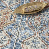 4' X 6' Blue And Ivory Southwestern Power Loom Non Skid Area Rug - Homeroots - Flyclothing LLC