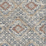 2' X 8' Grey Ivory And Blue Southwestern Power Loom Non Skid Runner Rug - Homeroots - Flyclothing LLC