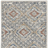 2' X 8' Grey Ivory And Blue Southwestern Power Loom Non Skid Runner Rug - Homeroots - Flyclothing LLC