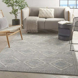 4' X 6' Grey Ivory And Blue Southwestern Power Loom Non Skid Area Rug - Homeroots - Flyclothing LLC