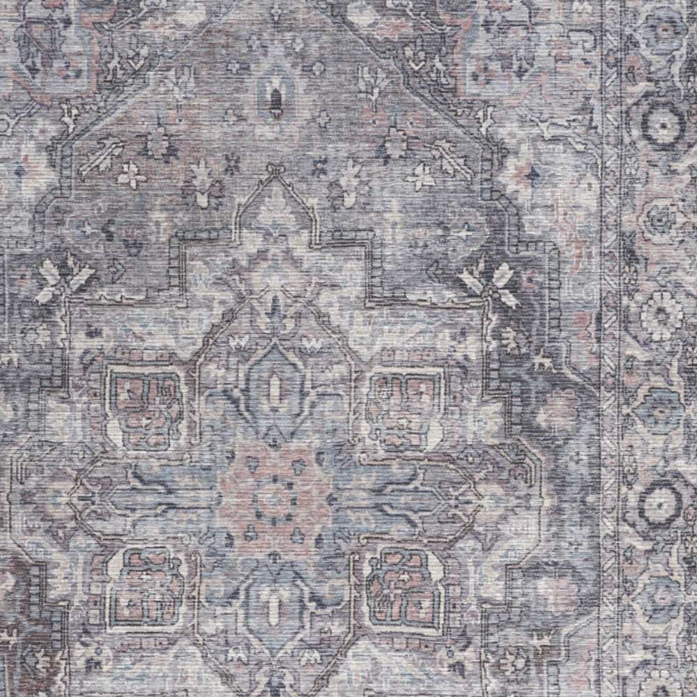4' X 6' Grey Oriental Power Loom Distressed Washable Area Rug - Homeroots - Flyclothing LLC