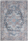 4' X 6' Light Blue Oriental Power Loom Distressed Washable Area Rug - Homeroots - Flyclothing LLC