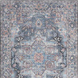 4' X 6' Light Blue Oriental Power Loom Distressed Washable Area Rug - Homeroots - Flyclothing LLC