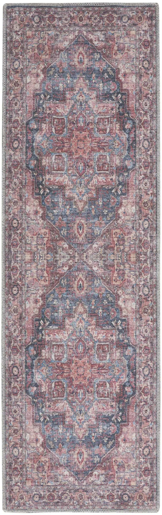 2' X 6' Red Oriental Power Loom Distressed Washable Runner Rug - Homeroots - Flyclothing LLC