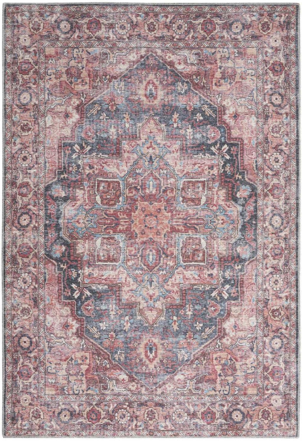 5' X 7' Multicolor Oriental Power Loom Distressed Washable Area Rug - Homeroots - Flyclothing LLC