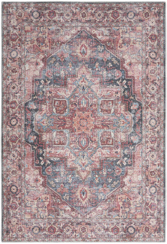 5' X 7' Multicolor Oriental Power Loom Distressed Washable Area Rug - Homeroots - Flyclothing LLC