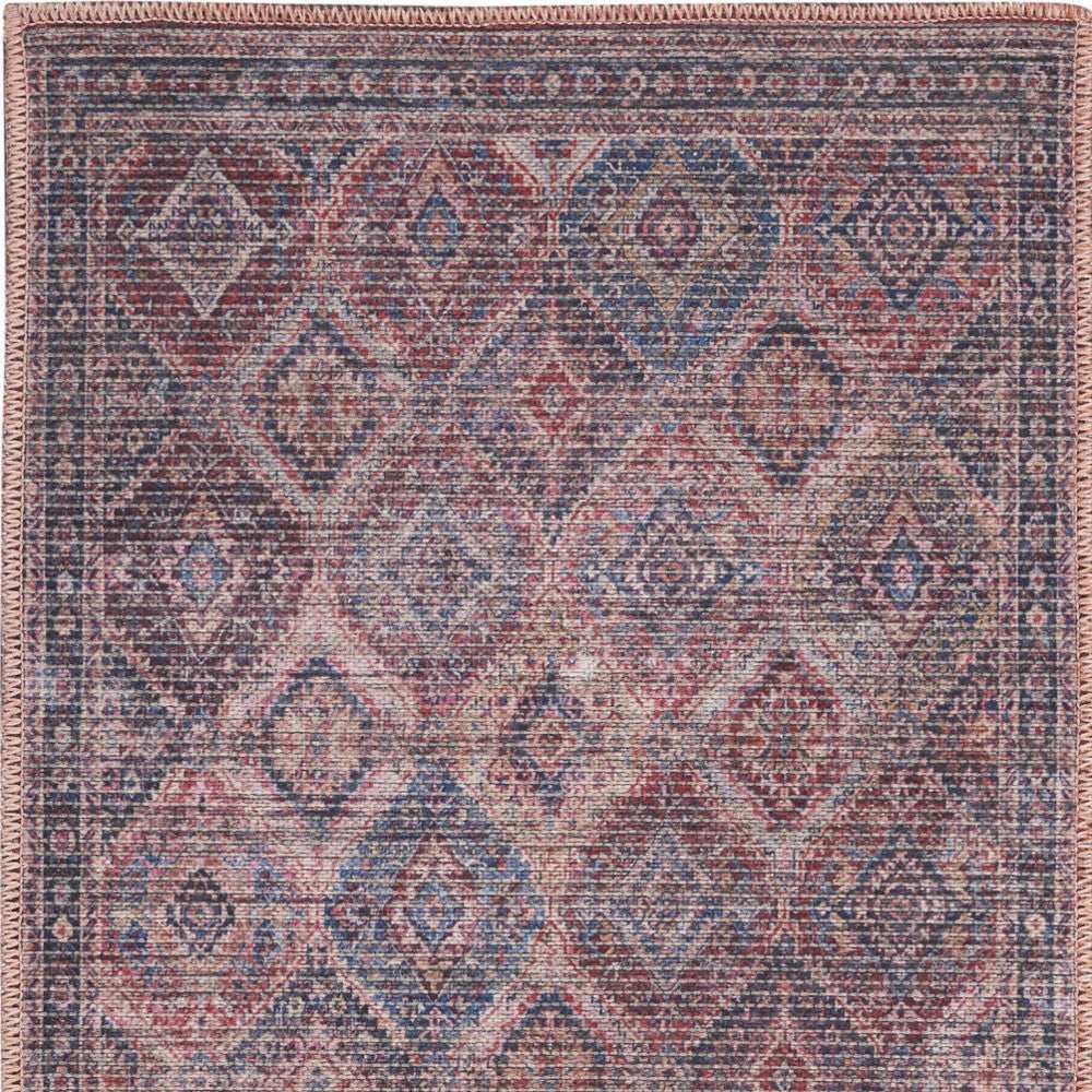 2' X 4' Maroon Oriental Power Loom Distressed Washable Area Rug - Homeroots - Flyclothing LLC