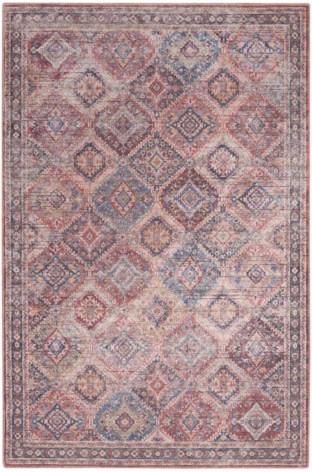 4' X 6' Multicolor Oriental Power Loom Distressed Washable Area Rug - Homeroots - Flyclothing LLC