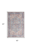 5' X 7' Blue Oriental Power Loom Distressed Washable Area Rug - Homeroots - Flyclothing LLC
