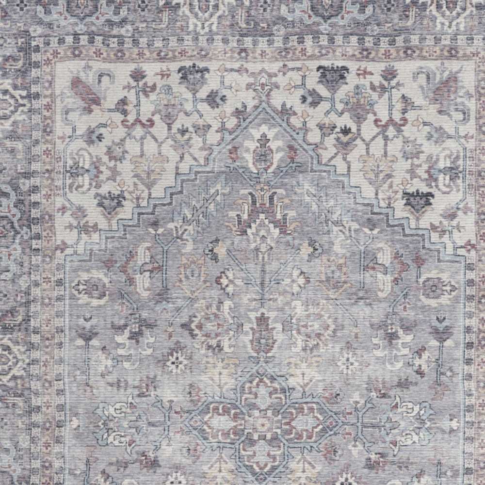 4' X 6' Grey Oriental Power Loom Distressed Washable Area Rug - Homeroots - Flyclothing LLC