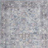 4' X 6' Light Grey And Blue Oriental Power Loom Distressed Washable Area Rug - Homeroots - Flyclothing LLC