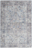 5' X 7' Light Grey And Blue Oriental Power Loom Distressed Washable Area Rug - Homeroots - Flyclothing LLC