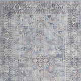 5' X 7' Light Grey And Blue Oriental Power Loom Distressed Washable Area Rug - Homeroots - Flyclothing LLC