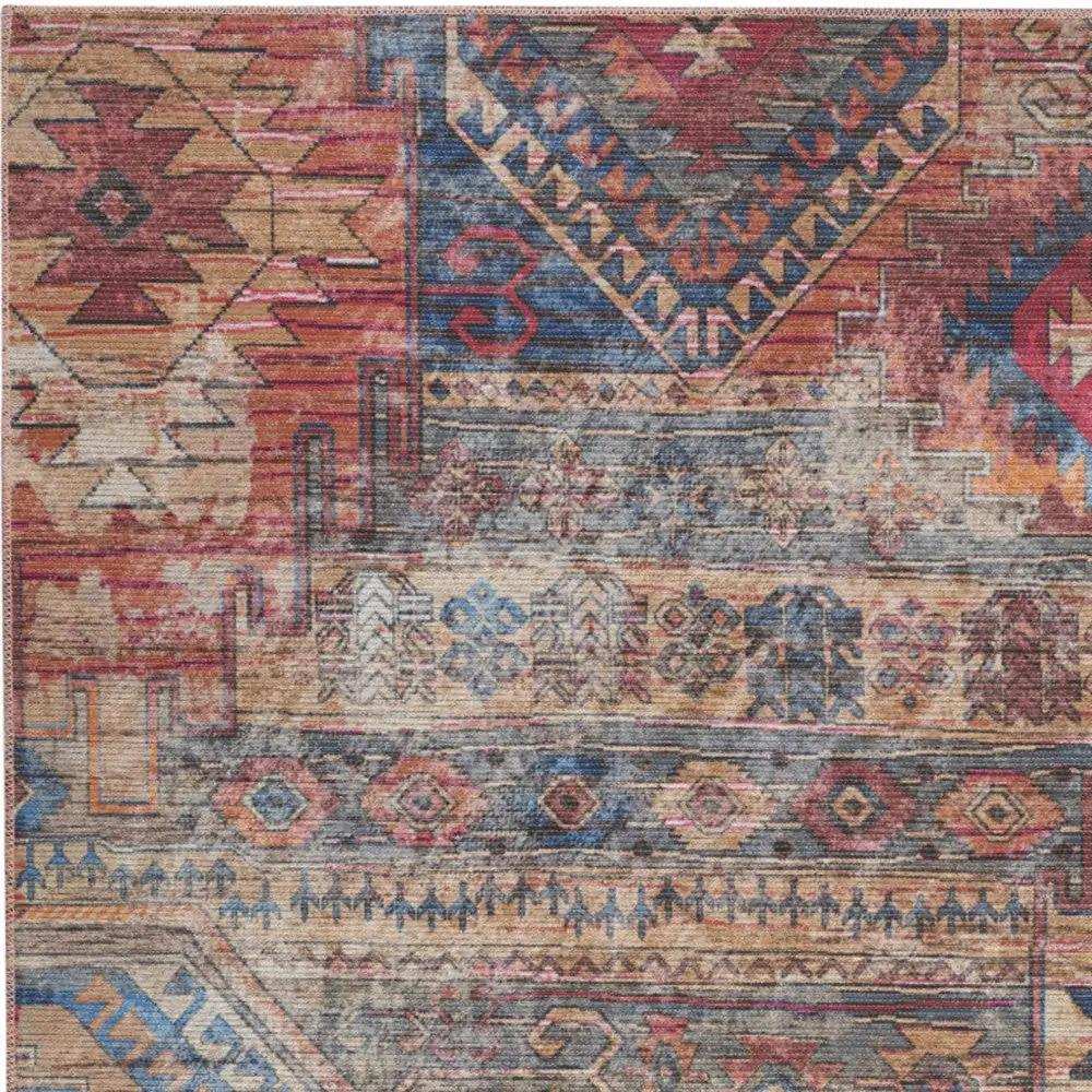 4' X 6' Multicolor Southwestern Power Loom Distressed Washable Area Rug - Homeroots - Flyclothing LLC