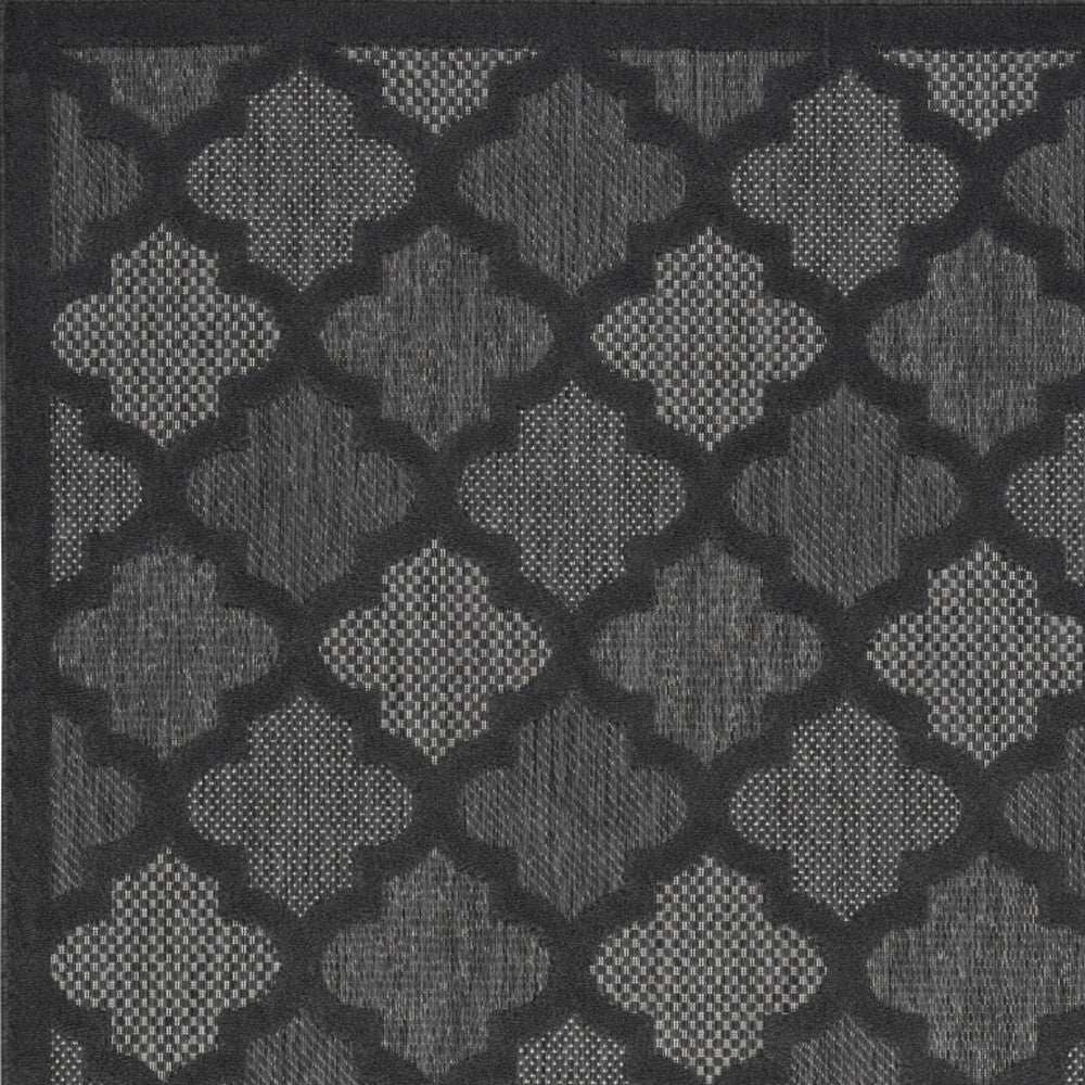 4' X 6' Charcoal Black Ikat Indoor Outdoor Area Rug - Homeroots - Flyclothing LLC