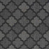 5' X 7' Charcoal Black Ikat Indoor Outdoor Area Rug - Homeroots - Flyclothing LLC