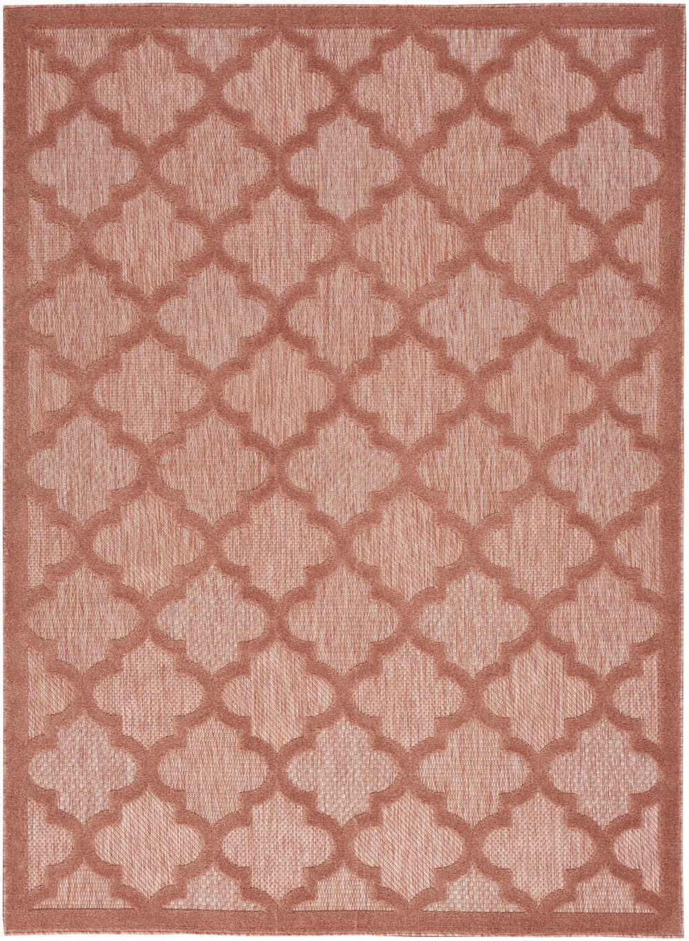 5' X 7' Coral Orange Ikat Indoor Outdoor Area Rug - Homeroots - Flyclothing LLC