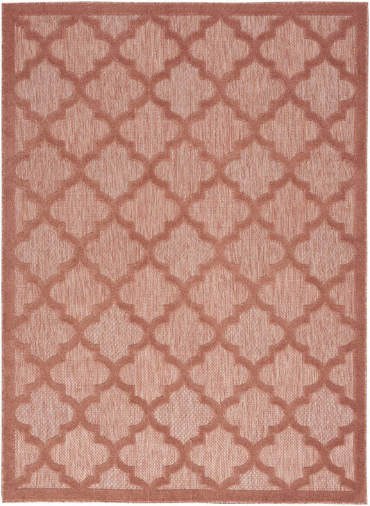 5' X 7' Coral Orange Ikat Indoor Outdoor Area Rug - Homeroots - Flyclothing LLC