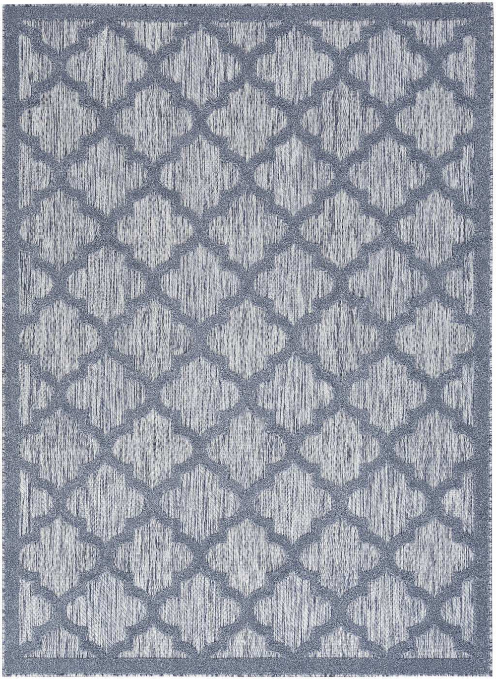 5' X 7' Denim Blue Ikat Indoor Outdoor Area Rug - Homeroots - Flyclothing LLC