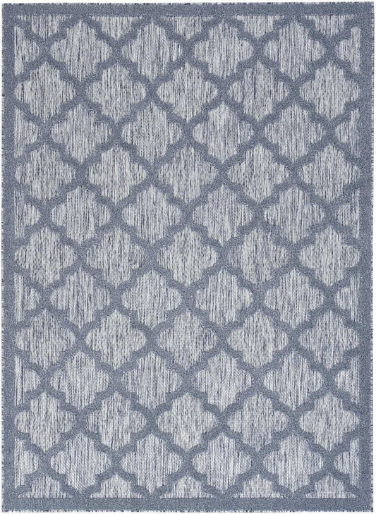 5' X 7' Denim Blue Ikat Indoor Outdoor Area Rug - Homeroots - Flyclothing LLC
